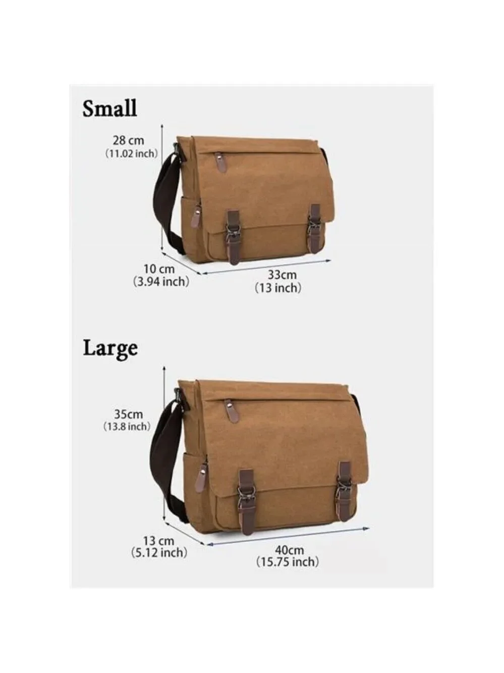 Canvas Messenger Bag Large Crossbody Shoulder Bag Travel Laptop Bag for Men Wome